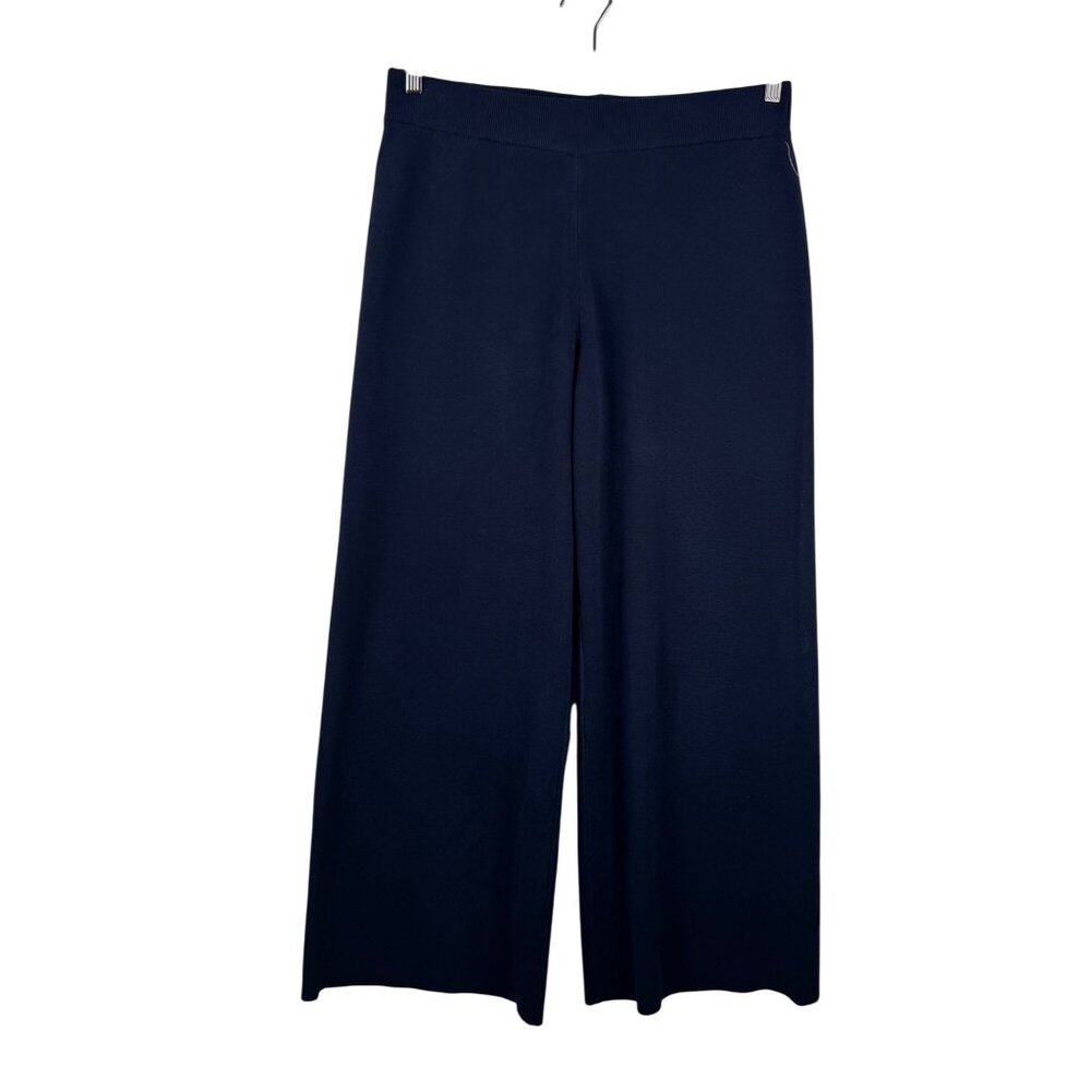 Joie wide leg high waist knit pull on pants navy boho money 90s sz XL